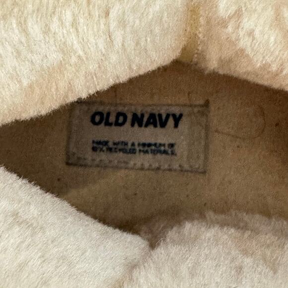 Old Navy Sherpa Boucle Boots Ankle Cozy Booties Women's 10 Cream Beige - Picture 8 of 10